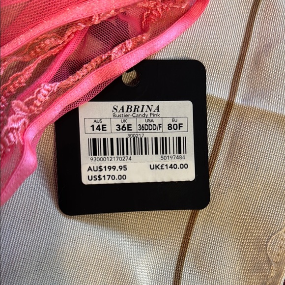 NWT Honey Birdette SABRINA Candy Pink Lace Bustier 36F - Picture 2 of 5